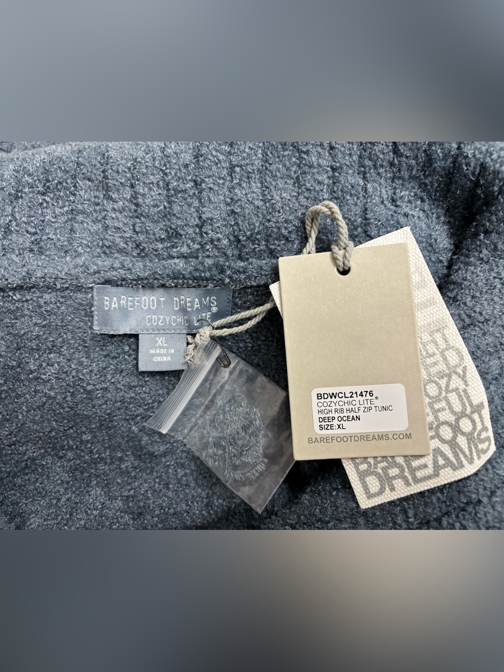 Barefoot Dreams CozyChic Lite rib knit half zip tunic - QVC item #A516089 - Picture 3 of 9